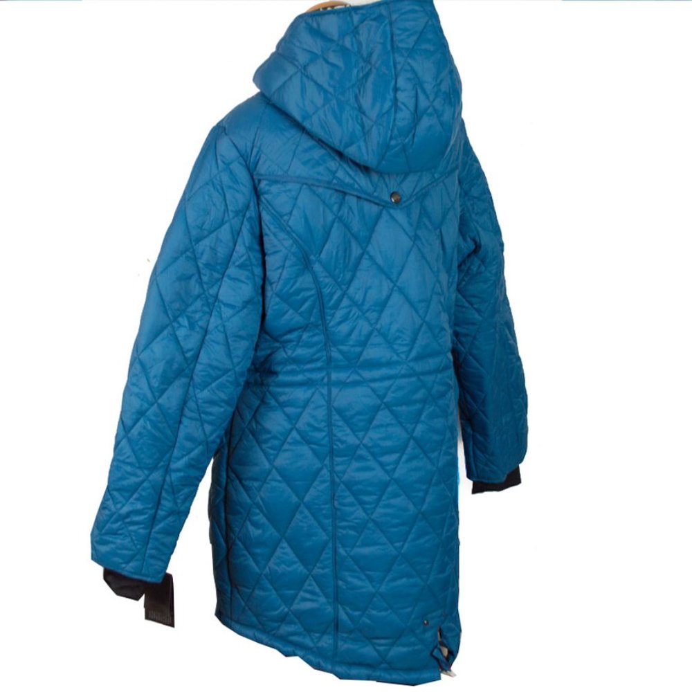 Steve Madden Teal Sherpa Trim Quilted Anorak Coat XL - Picture 8 of 16